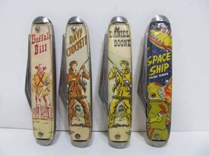 lot 185 image: Nice Set of 4 Vintage 1960s Novelty Pocket Knives