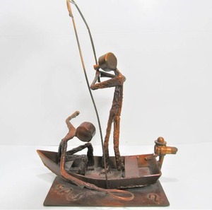 lot 188 image: Original Brutalist Torch Art Fishing Sculpture Steve Jaenisch