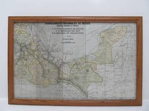 lot 194 image: Vintage National Railways of Mexico 1928 Map
