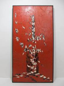 lot 200 image: Vintage Framed Signed Abstract Oil on Canvas Painting - Oakvick 