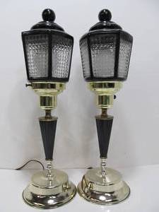 lot 203 image: Pair of Working Mid Century Street Light Table Lamps