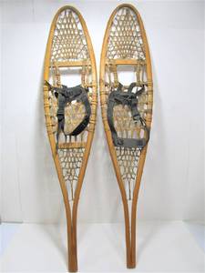 lot 204 image: Pair of Vintage Wooden Snowshoes