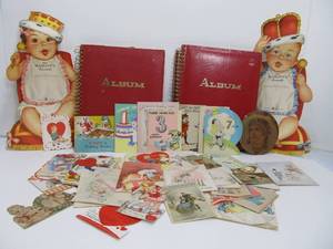 lot 27 image: 2 Albums Extra Vintage & Antique Cards, Postcards, Trade Card etc