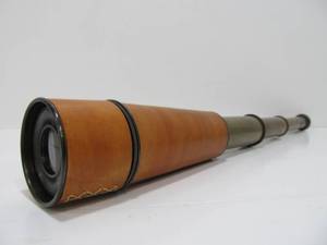 lot 41 image: Kelvin & Hughes Brass & Leather Nautical Spotting Telescope