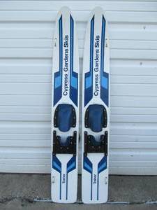 lot 282 image: Vintage Cypress Garden Wooden Trainer Water Skis