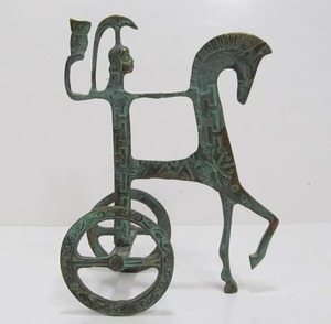 lot 290 image: Frederick Weinberg Etruscan Brass Horse & Chariot Sculpture