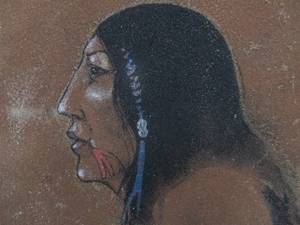 lot 324 image: Vintage Native American Indian Art Signed