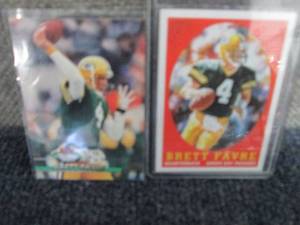 lot 132 image: 1993 & 2001 Topps Brett Favre Cards...