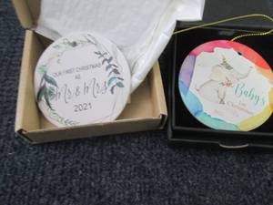 lot 202 image: 4- 2021 First Christmas Ornaments...