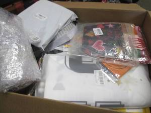 lot 223 image: Box of Assorted Small Overstock Ite...