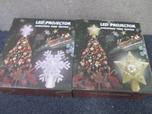 lot 225 image: 2 LED Projector Christmas Tree Topp...