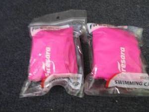 lot 247 image: 2 Firesara Silicone Swimming Caps E...
