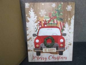 lot 257 image: Lit Christmas Truck Wall Decor...