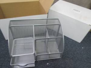 lot 300 image: 2 Office Desk Organizers with 6 Com...