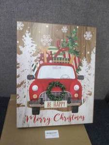 lot 336 image: Lit Christmas Truck Wall Decor...