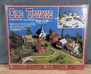 lot 96 image: Vintage, NEVER OPENED, A Miniature Village by Dura Craft Inc. - Old Towne, Wooden Model Kit - X