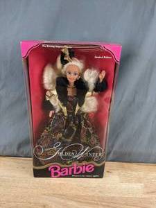 lot 57 image: Vintage Mattel 1993 Limited Edition Golden Winter Evening Elegance Series Barbie Doll - X
