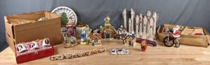 lot 75 image: Vintage Christmas Decorations Ornaments, Village Homes, & More - X