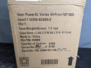 lot 101 image: Power XL Vortex Air Fryer 7 Qt.-Red - N