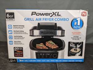 lot 68 image: PowerXL Grill Air Fryer Combo in Stainless SteelBlack - N