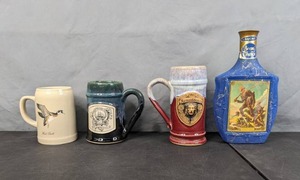lot 139 image: Lot of 4 Vintage Mugs & Bottles - N
