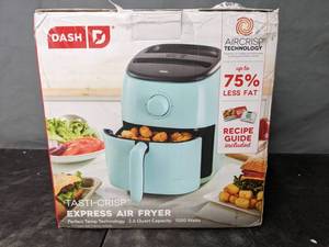 lot 59 image: Dash Express Tasti-Crisp 2.6 qt. Air Fryer in Aqua - N