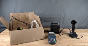 lot 202 image: Harbortouch Receipt Printer and Handheld Barcode Scanner,PAX S80 Credit Card Reader - N
