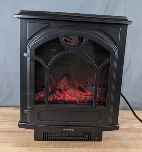 lot 204 image: Northwest 21.5 Freestanding Classic Electric Log Fireplace in Black - N