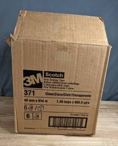 lot 198 image: Lot of 6 Rolls of 3M Scotch Box Sealing Tape, 1.89W x 999.5 Yards - N