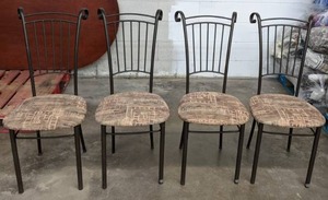 lot 228 image: Four Dining Chairs with Fabric Seats - Q