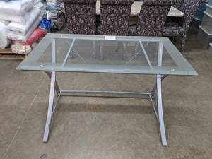 lot 231 image: Glass Office Desk - T