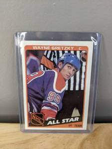 lot 190 image: 1984 Topps Wayne Gretzky All Star Hockey Card Edmonton Oilers NHL - T