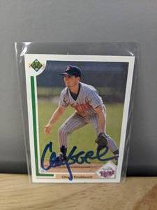 lot 193 image: 1991 Upper Deck Autographed Chuck Knoblauch MLB Minnesota Twins Baseball Card - T