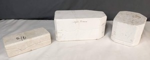 lot 243 image: Set of 3 Vintage Ceramic Molds Nativity Wise Men (by Duncan), Hat, Doc Holliday - X