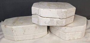 lot 248 image: Set of 3 Vintage Ceramic Molds Duncan Small Rocking Horse, Duncan Sweetheart Box, Carousel Base - X