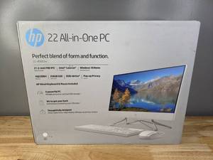 lot 3 image: Brand New HP 22 in One PC Desktop Computer 22-df0003w 4GB 256GB Windows - T