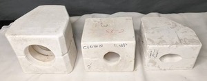 lot 257 image: Set of 3 Vintage Ceramic Molds Winner Molds Bell, Clown Cup Mold, Pumpkin Mold - X