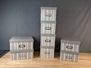 lot 310 image: Collection of (9) Decorative File Storage Boxes with Lids - Z