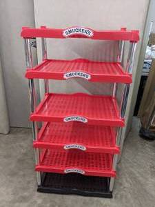 lot 342 image: Smuckers Jelly & Jams 6-Tier Double Sided Rack Shelf Display - X