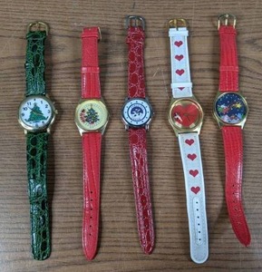 lot 403 image: Lot of 5 Holiday Watches (1 Mens, 4 Womens)  - V