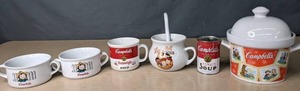 lot 416 image: 8-Piece Collection of Campbells Soup Dishes and Collectibles - V