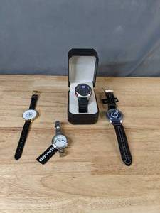 lot 552 image: Collection of (4) NFL Watches Pittsburgh Steelers, Los Angeles Chargers, Indianapolis Colts and New York Giants - V