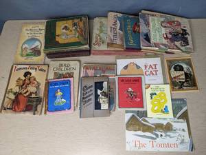lot 584 image: Vintage Collection of (17) Fairy Tale Books Famous Fairy Tales, Bird Children, Wee Willie Winkie, The Little Angel, All Aboard Storyland and More - V