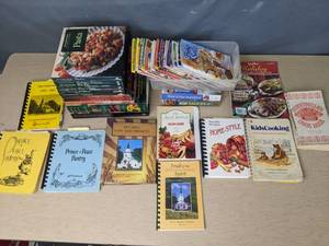 lot 580 image: Large Collection of Cookbooks and Recipes Holiday Baking, KidsCooking, Bake Sale, Grilling, Pasta & More, 400 Sauces and Much More - V