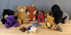 lot 621 image: Collection of Stuffed Animals Merrythought Teddy Passport Isabel, Bears, Gorilla, A&W and More - V