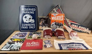lot 612 image: Collection of Sports Memorabilia MN Twins MLB, MN Vikings NFL, David Robinson, Homer Hankies, Pennants, and More - V