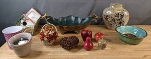 lot 656 image: Planters and Pots, Bowls and Butterflies in Ceramic, Wood and Tin - V