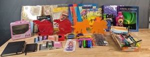 lot 650 image: Lot of School and Office Supplies Folders, Photo Paper, Markers, Erasers, Bookends and More - V