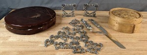 lot 651 image: Unique Hand-Made Pewter Wedding Service & Hand-Painted Japanese Divided Dish & Steamer Basket - V