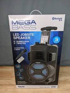 lot 734 image: Mega Bass Bluetooth 5.0LED Jobsite Speaker - N